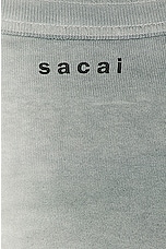 Sacai Tie Dye Cotton Jersey Long Sleeve T-shirt in Grey & Pink, view 3, click to view large image.
