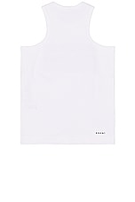 Sacai Know Future Tank Top in White, view 2, click to view large image.