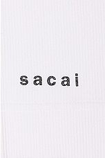 Sacai Know Future Tank Top in White, view 3, click to view large image.