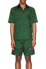 Sacai Floral Print Shirt in Green, view 4, click to view large image.