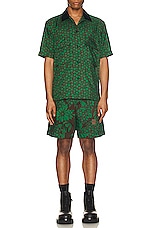 Sacai Floral Print Shirt in Green, view 5, click to view large image.