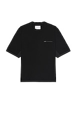 Sacai Cotton Jersey T-Shirt in Black, view 1, click to view large image.