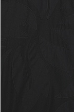 Sacai Floral Embroidered Patch Cotton Poplin Shirt in Black, view 3, click to view large image.