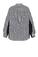 Sacai Cotton Poplin Shirt in Navy Stripe, view 2, click to view large image.