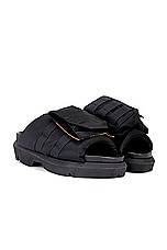 Sacai Pockets Slides in Black, view 1, click to view large image.