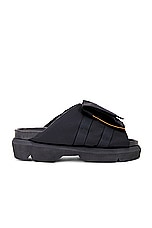 Sacai Pockets Slides in Black, view 2, click to view large image.
