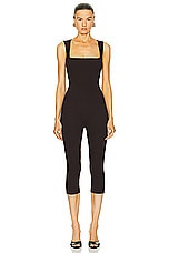 SANS FAFF Bell Pedal Pusher Jumpsuit in Brown, view 1, click to view large image.