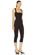 SANS FAFF Bell Pedal Pusher Jumpsuit in Brown, view 2, click to view large image.