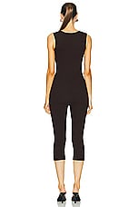 SANS FAFF Bell Pedal Pusher Jumpsuit in Brown, view 3, click to view large image.