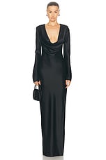 green emerald velvet dress Anna Cowl Neckline Gown | Sage | Debs & Prom