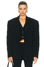 SANS FAFF Adel Oversized Dad Blazer in Black, view 1, click to view large image.