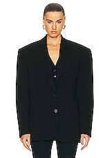 SANS FAFF Adel Oversized Dad Blazer in Black, view 2, click to view large image.