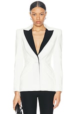 SANS FAFF Sloan Tuxedo Jacket in White, view 1, click to view large image.