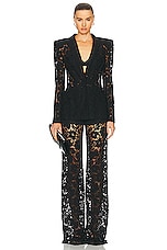SANS FAFF London Lace Flared Pant in Black, view 4, click to view large image.