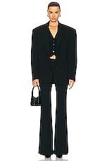 SANS FAFF Pin Tuck Palazzo Pant in Black, view 4, click to view large image.