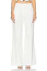 SANS FAFF Pin Tuck Palazzo Pant in White, view 1, click to view large image.