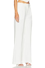 SANS FAFF Pin Tuck Palazzo Pant in White, view 2, click to view large image.