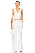 SANS FAFF Pin Tuck Palazzo Pant in White, view 4, click to view large image.