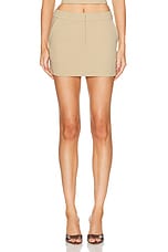 SANS FAFF Margot Mini Lined Skirt in Camel, view 1, click to view large image.
