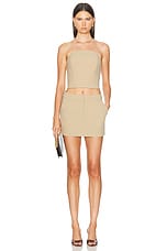 SANS FAFF Margot Mini Lined Skirt in Camel, view 4, click to view large image.