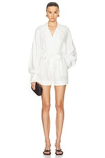 SANS FAFF Linen Romper in White, view 1, click to view large image.