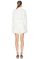 SANS FAFF Linen Romper in White, view 3, click to view large image.