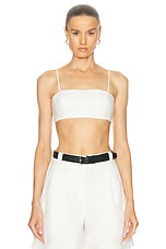 SANS FAFF Linen Bralette Top in White, view 1, click to view large image.