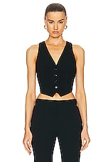 SANS FAFF Jessica Transparent Vest in Black, view 1, click to view large image.