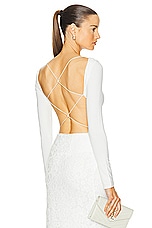 SANS FAFF Bamboo Cross Back Bodysuit in White, view 1, click to view large image.