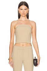 SANS FAFF Half Moon Corset Top in Camel, view 1, click to view large image.
