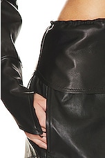 SAMI MIRO VINTAGE for FWRD V Cut Out Hoodie Dress in Black Leather, view 4, click to view large image.