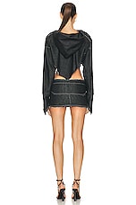 SAMI MIRO VINTAGE for FWRD V Cut Out Hoodie Dress in Demim, view 3, click to view large image.