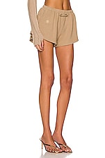 SAMI MIRO VINTAGE Mini Safety Pin Sweatshorts in Taupe, view 2, click to view large image.