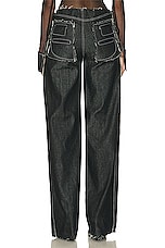 SAMI MIRO VINTAGE for FWRD Undone Waist Trouser in Denim, view 3, click to view large image.