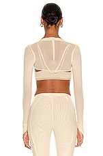 SAMI MIRO VINTAGE V Cut Shrug in Nude, view 3, click to view large image.