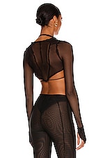 SAMI MIRO VINTAGE V Cut Shrug in Black, view 3, click to view large image.