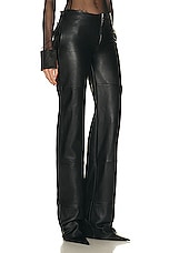 SAMI MIRO VINTAGE for FWRD Undone Waist Leather Pant in Black, view 2, click to view large image.