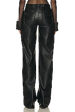 SAMI MIRO VINTAGE for FWRD Undone Waist Leather Pant in Black, view 3, click to view large image.