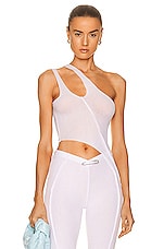 SAMI MIRO VINTAGE Asymmetric One Shoulder Tank in White, view 1, click to view large image.