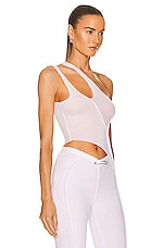 SAMI MIRO VINTAGE Asymmetric One Shoulder Tank in White, view 2, click to view large image.