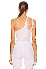 SAMI MIRO VINTAGE Asymmetric One Shoulder Tank in White, view 4, click to view large image.