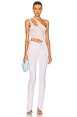 SAMI MIRO VINTAGE Asymmetric One Shoulder Tank in White, view 5, click to view large image.