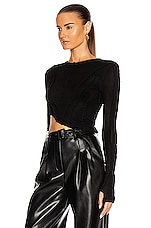 SAMI MIRO VINTAGE Asymmetric Long Sleeve Top in Black, view 3, click to view large image.