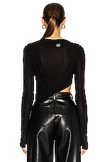 SAMI MIRO VINTAGE Asymmetric Long Sleeve Top in Black, view 4, click to view large image.