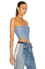 SAMI MIRO VINTAGE Corset Top in Denim, view 2, click to view large image.