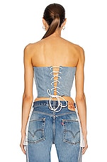 SAMI MIRO VINTAGE Corset Top in Denim, view 4, click to view large image.