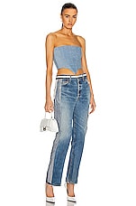 SAMI MIRO VINTAGE Corset Top in Denim, view 5, click to view large image.
