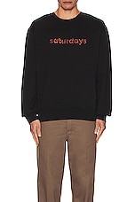 SATURDAYS NYC Bowery Cheetah Sweater in Black, view 4, click to view large image.