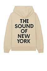 SATURDAYS NYC Warren Sound Of Ny Hoodie in Classic Khaki, view 1, click to view large image.