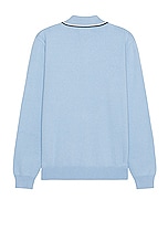 SATURDAYS NYC Saji Zip Polo Sweater in Forever Blue, view 2, click to view large image.